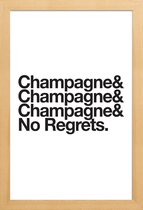 JUNIQE - Poster in houten lijst Champagne & Regrets -30x45 /Wit &