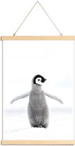 JUNIQE - Posterhanger Lone Penguin -40x60 /Grijs & Wit