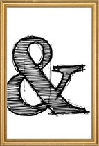 JUNIQE - Poster met houten lijst Ampersand Poster 1 -20x30 /Wit &