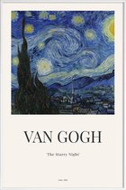 JUNIQE - Poster in kunststof lijst van Gogh - The Starry Night -13x18