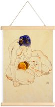 JUNIQE - Posterhanger Schiele - Two Friends -40x60 /Ivoor & Oranje