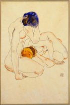 JUNIQE - Poster met kunststof lijst Schiele - Two Friends -40x60