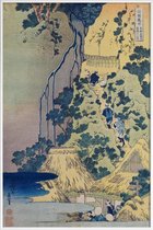 JUNIQE - Poster met kunststof lijst Hokusai - Travellers Climbing up a