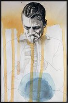 JUNIQE - Poster in kunststof lijst Chet Baker -30x45 /Geel & Grijs