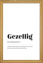 JUNIQE - Poster met houten lijst Gezellig -60x90 /Wit & Zwart