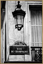 JUNIQE - Poster met kunststof lijst Rue de Champagny -30x45 /Grijs &