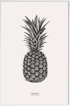 JUNIQE - Poster in kunststof lijst Pineapple -40x60 /Grijs & Ivoor