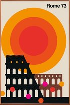 JUNIQE - Poster met kunststof lijst Vintage Rome 73 -13x18 /Kleurrijk