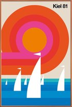 JUNIQE - Poster met kunststof lijst Vintage Kiel 81 -13x18 /Kleurrijk