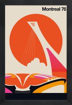 JUNIQE - Poster in houten lijst Vintage Montreal -40x60 /Oranje &