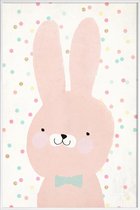 JUNIQE - Poster in kunststof lijst Hase 2 -30x45 /Roze & Wit