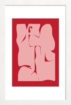 JUNIQE - Poster in houten lijst Abstracte -20x30 /Rood & Roze