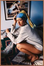 JUNIQE - Poster met kunststof lijst Girl with Pearl Earring Double