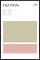 JUNIQE - Poster in kunststof lijst Flat white - minimalistisch -30x45