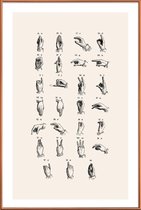 JUNIQE - Poster met kunststof lijst Vintage Sign Language Chart -30x45