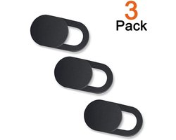 3x Webcam Cover |Zowel voor Laptop als voor Smartphones |Camera Privacy Bescherming | 1 Pack Zwart