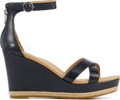 UGG Sandalen Dames / Damesschoenen - Leer   - Sleehak hoogte  9 cm - 1119980 - Zwart - Maat 42