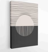 Black and white organic shape Art design for poster, print, cover, wallpaper, Minimal and natural wall art. 2 - Moderne schilderijen – Vertical – 1868903713 - 40-30 Vertical