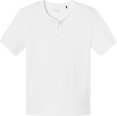 SCHIESSER Mix+Relax T-shirt - korte mouw O-hals met knoopjes - wit - Maat: XL