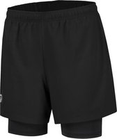 Rogelli Matrix 2 in 1 Short heren hardloopshort zwart