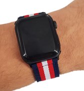 Geschikt voor Apple Watch bandje 38 / 40 / 41 mm - Series 1 2 3 4 5 6 7 8 SE - Smartwatch iWatch horloge band - 38mm 40mm 41mm - Fungus - Nylon - rood - Nato