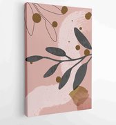 Minimal hand drawn organic shapes floral design for wall art, prints, cover, poster, Fabric pattern. 3 - Moderne schilderijen – Vertical – 1859431885 - 50*40 Vertical