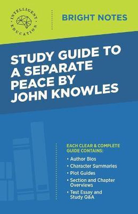 Bright Notes- Study Guide to A Separate Peace by John Knowle ... - cover