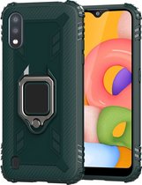Samsung Galaxy A01 Hoesje - Mobigear - Armor Ring Serie - TPU Backcover - Groen - Hoesje Geschikt Voor Samsung Galaxy A01