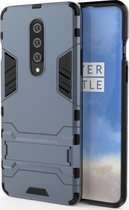 OnePlus 8 Hoesje - Mobigear - Kickstand Serie - Hard Kunststof Backcover - Blauw - Hoesje Geschikt Voor OnePlus 8