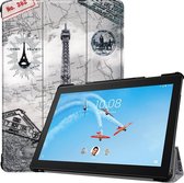 Lenovo Tab P10 Hoes - Mobigear - Tri-Fold Serie - Kunstlederen Bookcase - French Flower - Hoes Geschikt Voor Lenovo Tab P10