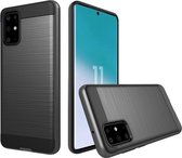 Samsung Galaxy S20 Hoesje - Mobigear - Brushed Armor Serie - Hard Kunststof Backcover - Grijs - Hoesje Geschikt Voor Samsung Galaxy S20