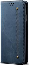 Samsung Galaxy S20 Ultra Hoesje - Mobigear - Denim Slim Serie - Kunstlederen Bookcase - Blauw - Hoesje Geschikt Voor Samsung Galaxy S20 Ultra