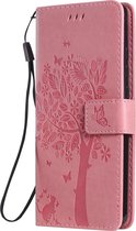 Xiaomi Mi 9T Pro Hoesje - Mobigear - Tree Serie - Kunstlederen Bookcase - Roze - Hoesje Geschikt Voor Xiaomi Mi 9T Pro