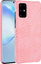 Samsung Galaxy S20 Plus Hoesje - Mobigear - Croco Serie - Hard Kunststof Backcover - Roze - Hoesje Geschikt Voor Samsung Galaxy S20 Plus