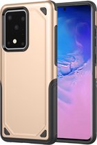 Samsung Galaxy S20 Plus Hoesje - Mobigear - Armor Serie - Hard Kunststof Backcover - Goud - Hoesje Geschikt Voor Samsung Galaxy S20 Plus