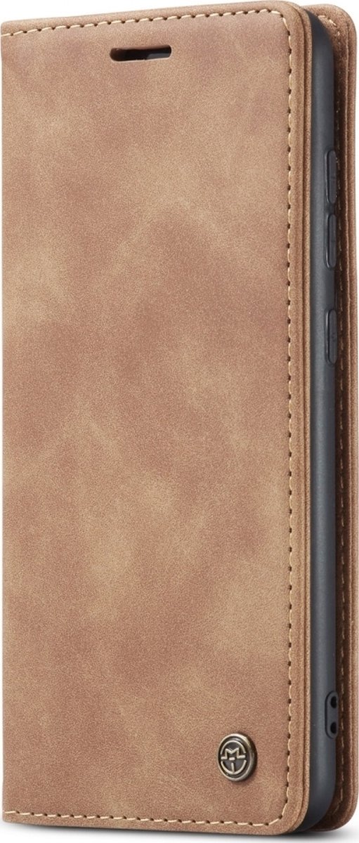 Samsung Galaxy A51 Hoesje - Caseme - Serie - Kunstlederen Bookcase - Bruin - Hoesje Geschikt Voor Samsung Galaxy A51
