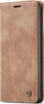 Samsung Galaxy A51 Hoesje - Caseme - Serie - Kunstlederen Bookcase - Bruin - Hoesje Geschikt Voor Samsung Galaxy A51