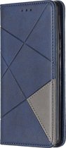 Nokia 1 Plus Hoesje - Mobigear - Rhombus Slim Serie - Kunstlederen Bookcase - Blauw - Hoesje Geschikt Voor Nokia 1 Plus