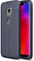 Motorola Moto G7 Play Hoesje - Mobigear - Luxury Serie - TPU Backcover - Marineblauw - Hoesje Geschikt Voor Motorola Moto G7 Play