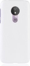 Motorola Moto G7 Power Hoesje - Mobigear - Croco Serie - Hard Kunststof Backcover - Wit - Hoesje Geschikt Voor Motorola Moto G7 Power