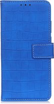 Samsung Galaxy Note 10 Hoesje - Mobigear - Croco Serie - Kunstlederen Bookcase - Blauw - Hoesje Geschikt Voor Samsung Galaxy Note 10