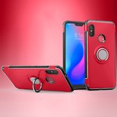 Xiaomi Mi A2 Lite Hoesje - Mobigear - Armor Ring Serie - Hard Kunststof Backcover - Rood - Hoesje Geschikt Voor Xiaomi Mi A2 Lite