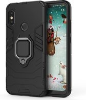 Xiaomi Mi A2 Lite Hoesje - Mobigear - Armor Ring Serie - Hard Kunststof Backcover - Zwart - Hoesje Geschikt Voor Xiaomi Mi A2 Lite