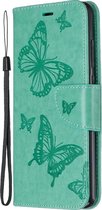 Mobigear Butterfly Bookcase Hoesje - Geschikt voor Xiaomi Redmi Note 8 Pro - Gsm case - Turquoise
