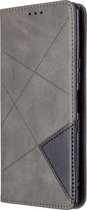 Sony Xperia L4 Hoesje - Mobigear - Rhombus Slim Serie - Kunstlederen Bookcase - Grijs - Hoesje Geschikt Voor Sony Xperia L4