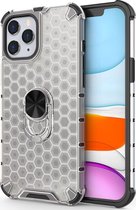 Apple iPhone 12 Pro Hoesje - Mobigear - Honeycomb Ring Serie - Hard Kunststof Backcover - Transparant - Hoesje Geschikt Voor Apple iPhone 12 Pro