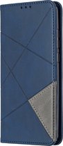 Huawei P Smart (2020) Hoesje - Mobigear - Rhombus Slim Serie - Kunstlederen Bookcase - Blauw - Hoesje Geschikt Voor Huawei P Smart (2020)