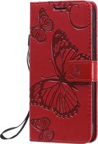 Nokia 1.3 Hoesje - Mobigear - Vlinder Serie - Kunstlederen Bookcase - Rood - Hoesje Geschikt Voor Nokia 1.3