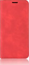 OPPO A91 Hoesje - Mobigear - Retro Serie - Kunstlederen Bookcase - Rood - Hoesje Geschikt Voor OPPO A91