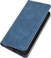 LG K51s Hoesje - Mobigear - Retro Serie - Kunstlederen Bookcase - Blauw - Hoesje Geschikt Voor LG K51s